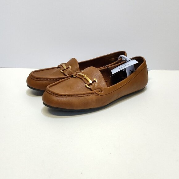 Aerosoles Buckle Loafer Day Drive Moccasin 11W Cognac Flexible Diamond Outsole - Picture 1 of 9